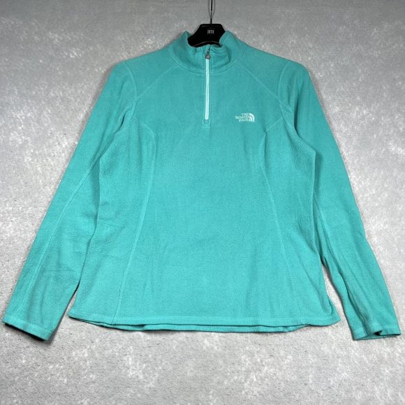 The North Face 1/4 Zip Fleece Sweater Jacket Green  Women’s Medium Polartec - Picture 1 of 10